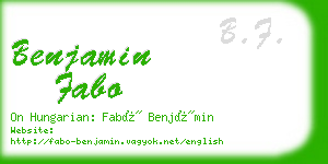 benjamin fabo business card